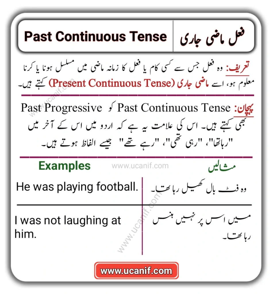 Past Continuous Tense in Urdu, Past Continuous Tense in Urdu and English, Past Continuous Tense Examples in Urdu, Past Continuous Tense Sentences in Urdu