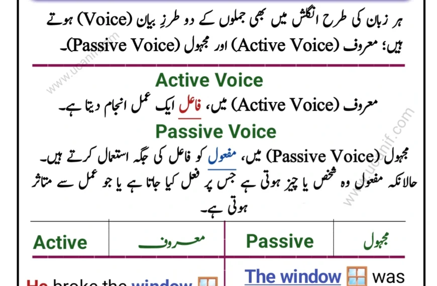 Active and Passive Voice in Urdu