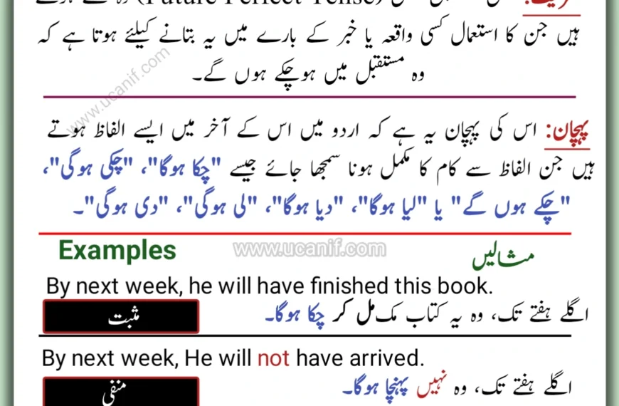 Future Perfect Tense in Urdu