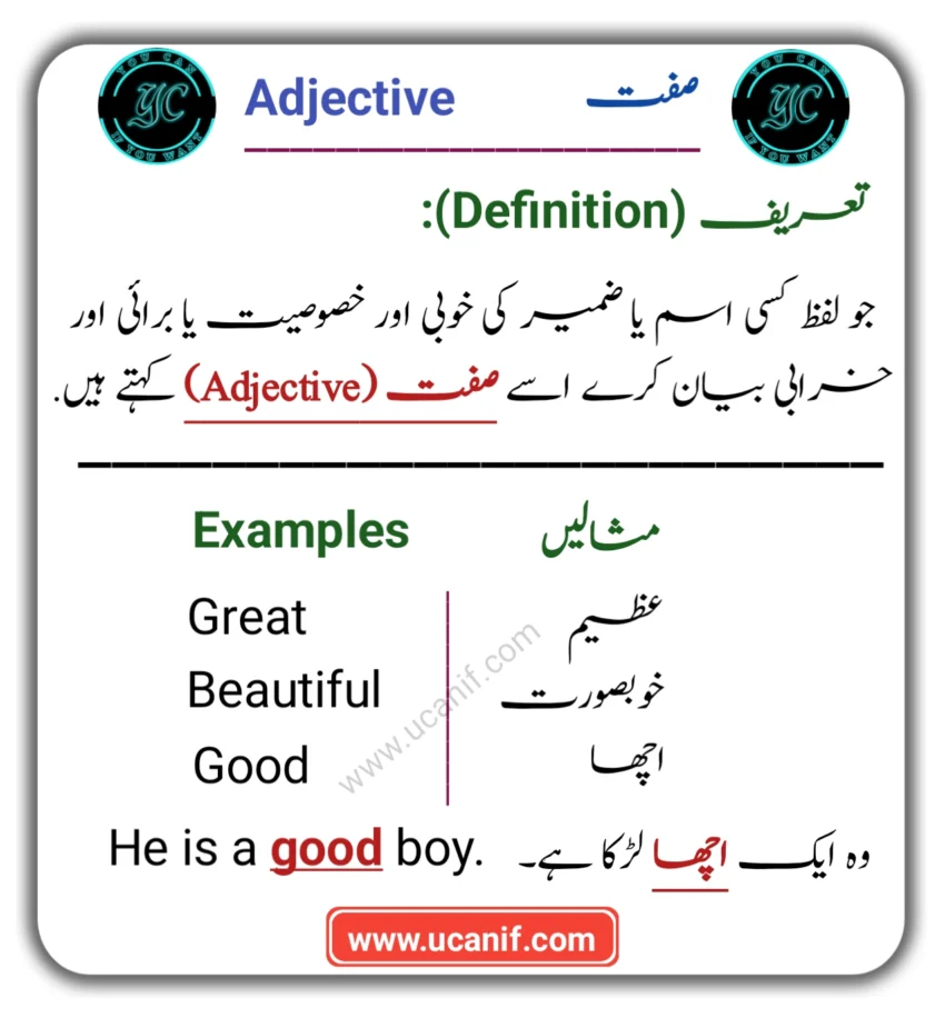 Adjective in Urdu