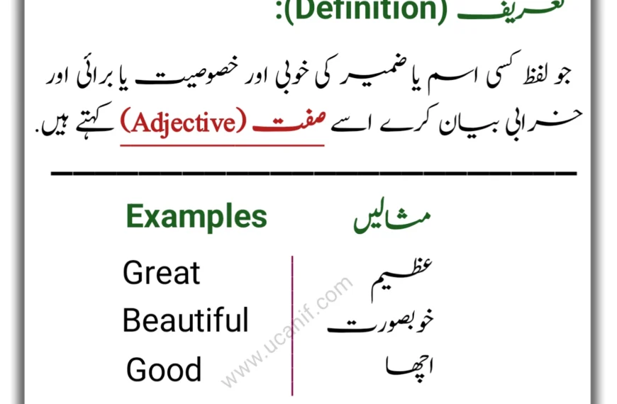 Adjective in Urdu