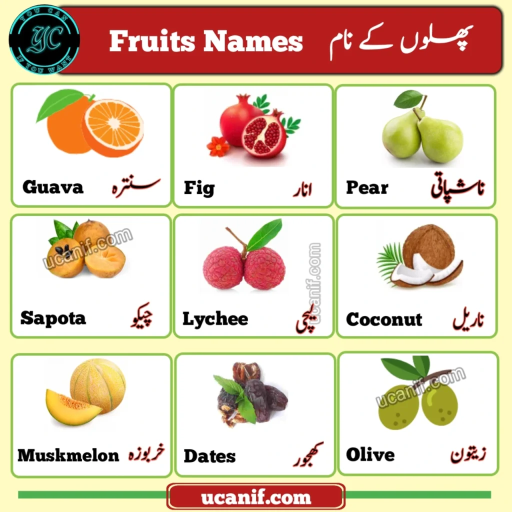 fruits name in urdu