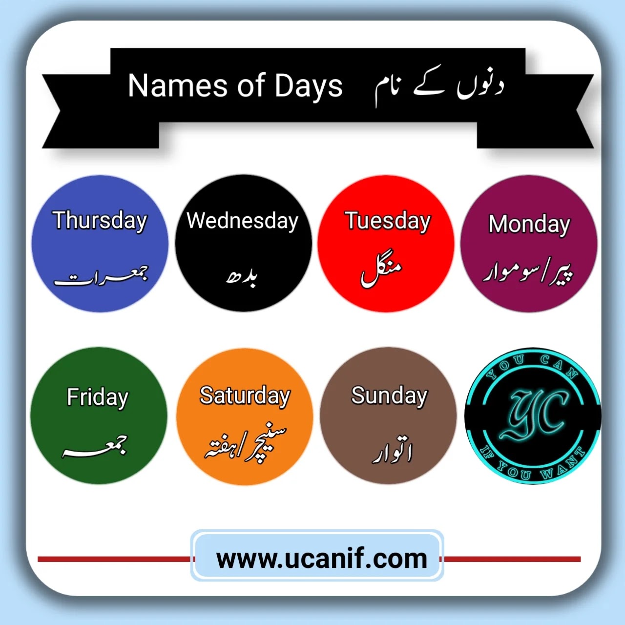 Days Name in Urdu