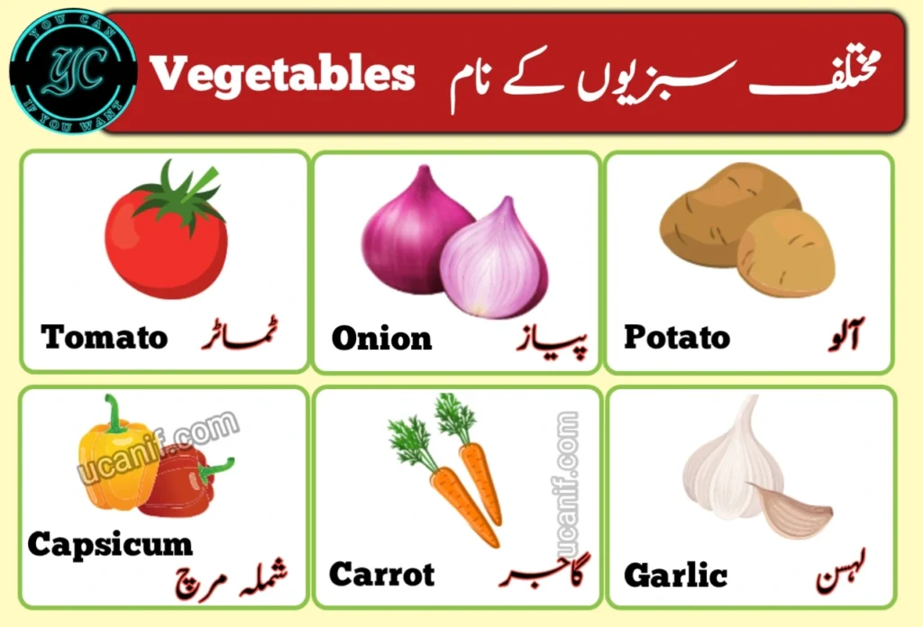 Vegetables Name in Urdu