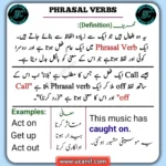 Phrasal Verbs in Urdu, Phrasal Verbs meaning in Urdu