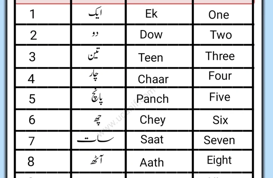 Urdu Counting, Urdu Counting 1 To 100, Urdu ginti