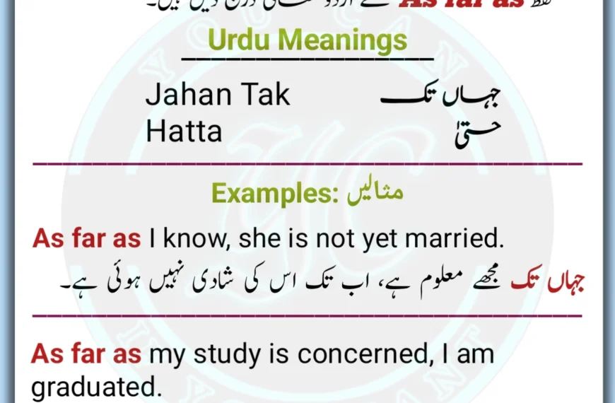 As far as Meaning in Urdu