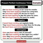 Present Perfect Continuous Tense Examples