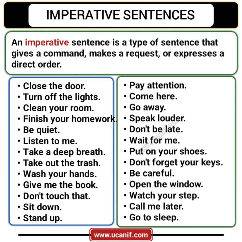 imperative sentence examples