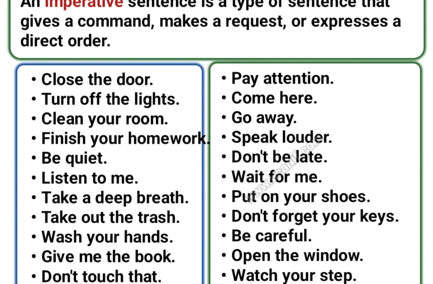 100 Imperative Sentences | Definition Examples