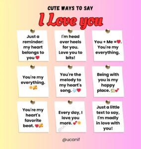 Cute Ways to Say I Love You, Cute Ways to Say I Love You in a text, 100 ways to say i love you