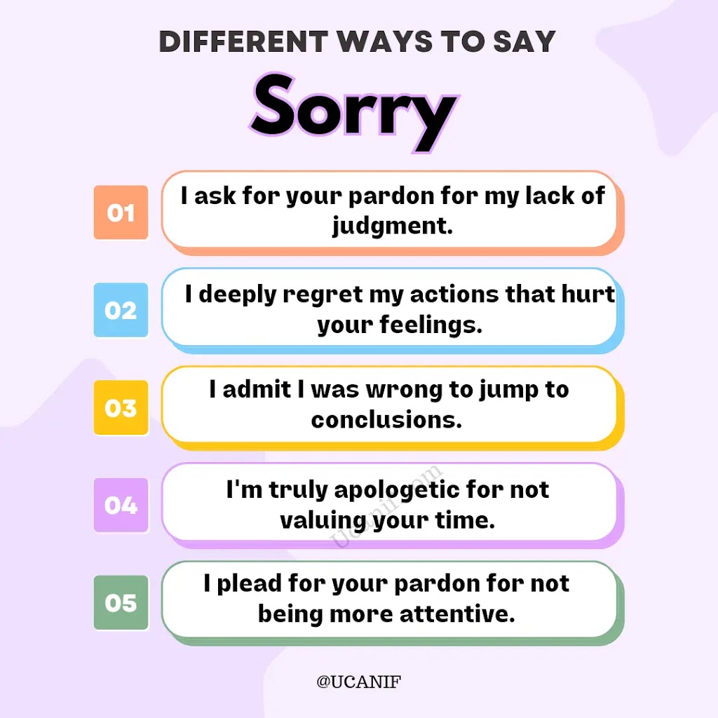 different ways say sorry