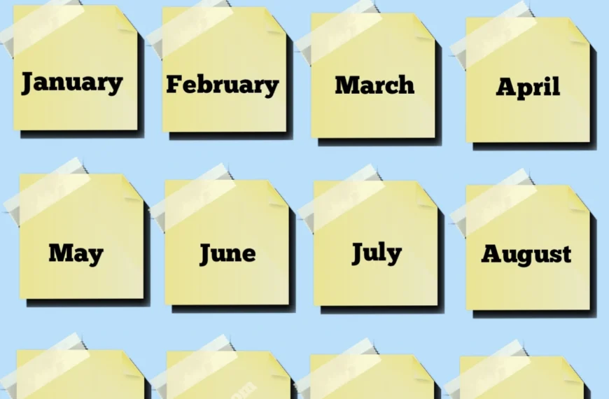 Month Names in English, 12 month name