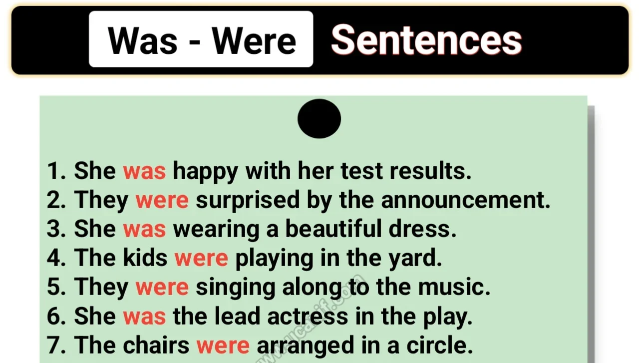 was and were sentences example, was were sentences